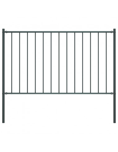 Pannello Recinzione e Pali Acciaio Verniciato 1,7x1m Antracite