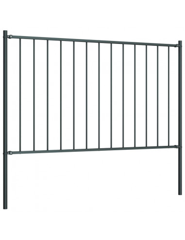 Pannello Recinzione e Pali Acciaio Verniciato 1,7x1m Antracite