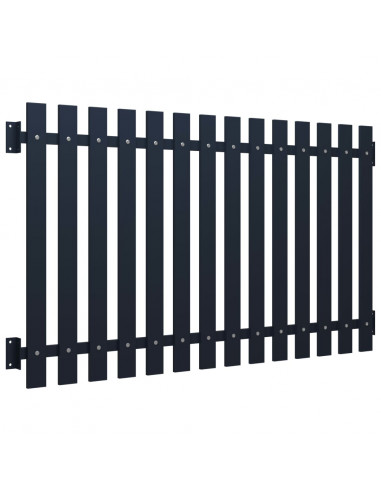 Pannello di Recinzione Antracite 170,5x100cm Acciaio Verniciato
