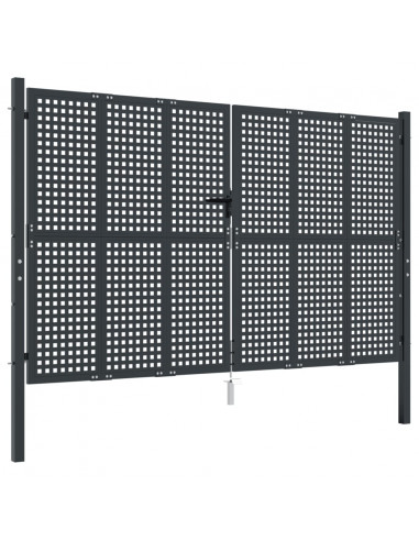 Cancello Giardino Antracite 300x250 cm in Acciaio