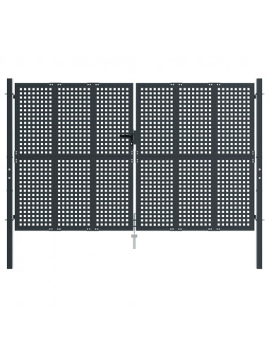 Cancello Giardino Antracite 300x250 cm in Acciaio