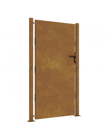 Cancello da Giardino 105x205 cm in Acciaio Corten