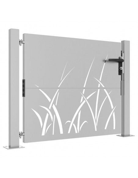 Cancello da Giardino 105x80 cm in Acciaio Corten Design Erba