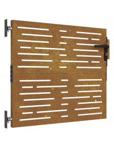 Cancello da Giardino 85x75 cm Acciaio Corten Design Quadrato 2