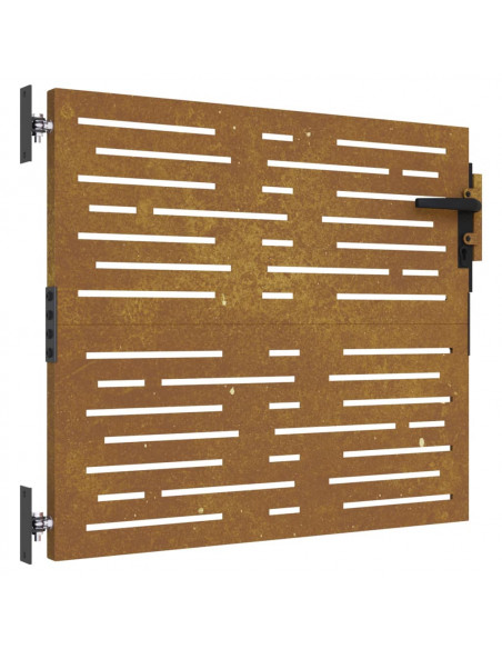 Cancello da Giardino 85x75 cm Acciaio Corten Design Quadrato