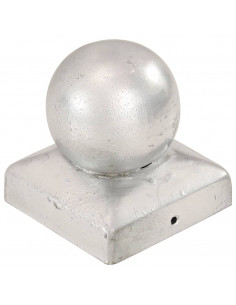 Tappi per Pali 6 pz Estremità a Globo Metallo Zincato 71x71 mm 2