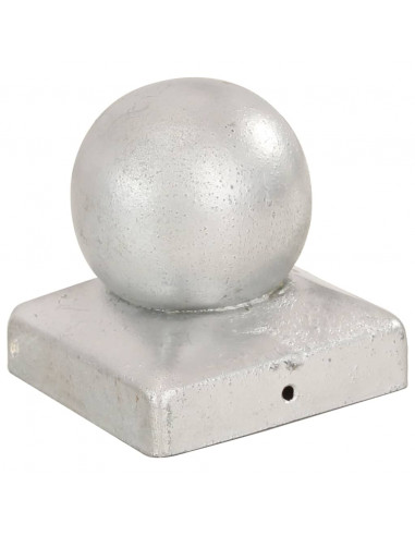 Tappi per Pali 6 pz Estremità a Globo Metallo Zincato 71x71 mm