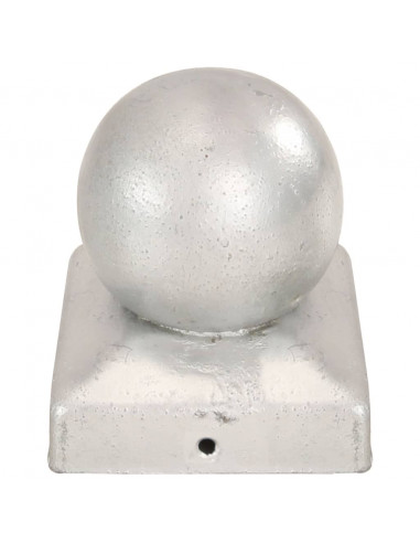 Tappi per Pali 6 pz Estremità a Globo Metallo Zincato 71x71 mm