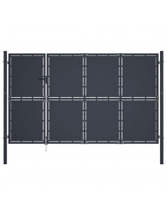 Cancello per Giardino in Acciaio 350x200 cm Antracite 2