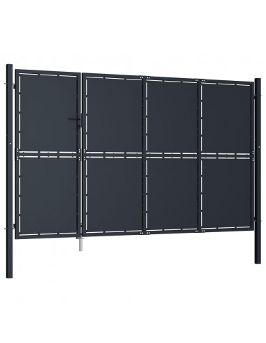 Cancello per Giardino in Acciaio 350x200 cm Antracite