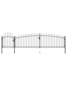 Cancello da Giardino con Punta a Lancia 5x1,5 m Nero 2