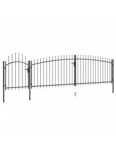 Cancello da Giardino con Punta a Lancia 5x1,75 m Nero 2