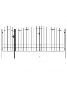 Cancello da Giardino con Punta a Lancia 5x2,45 m Nero 2