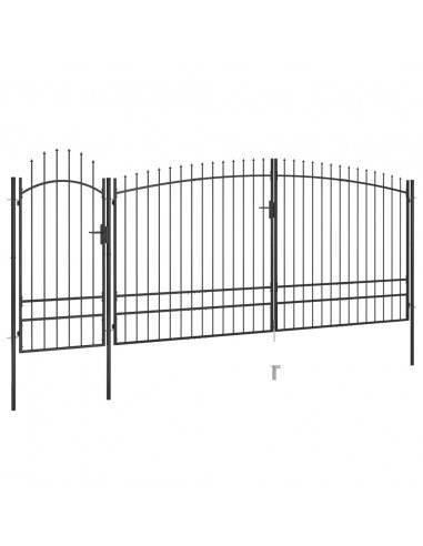 Cancello da Giardino con Punta a Lancia 5x2,45 m Nero