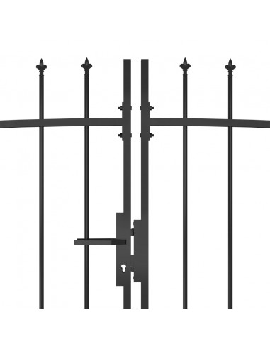 Cancello da Giardino con Punta a Lancia 5x2,45 m Nero