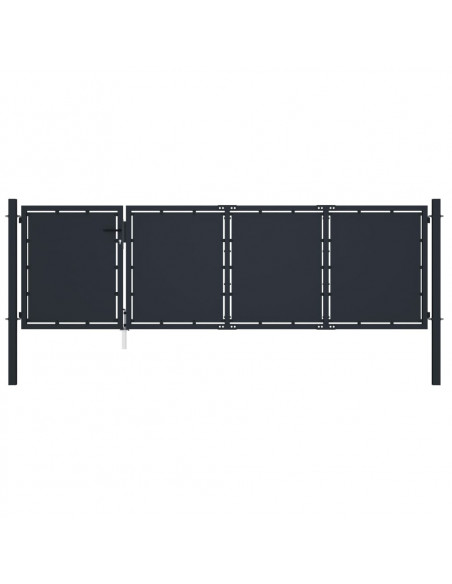 Cancello per Giardino in Acciaio 350x75 cm Antracite