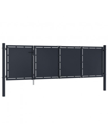 Cancello per Giardino in Acciaio 350x75 cm Antracite