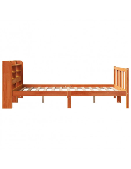 Giroletto con Testiera Marrone Cera 140x190 cm Massello Pino