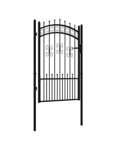 Recinzione Cancello con Punta a Lancia Nera 103x200cm Acciaio