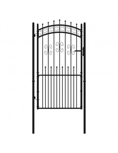 Recinzione Cancello con Punta a Lancia Nera 103x225cm Acciaio