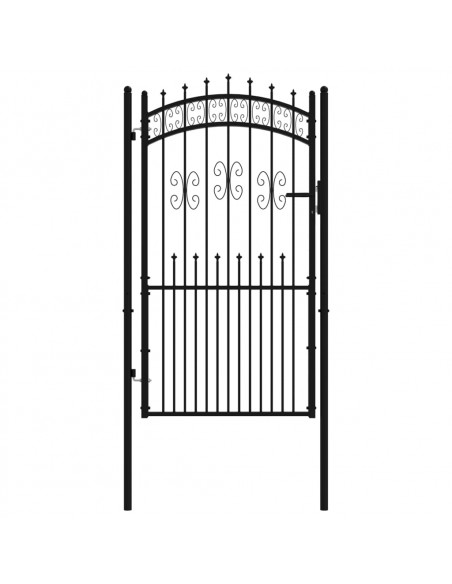 Recinzione Cancello con Punta a Lancia Nera 103x225cm Acciaio