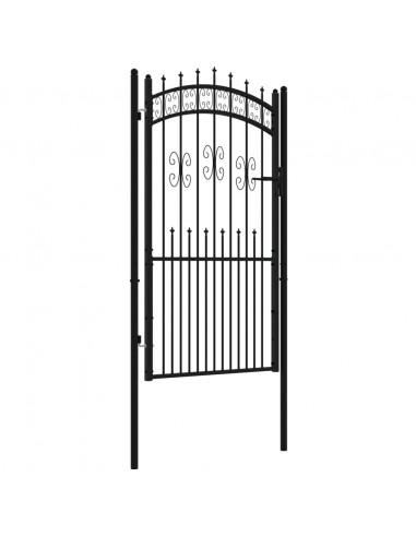 Recinzione Cancello con Punta a Lancia Nera 103x225cm Acciaio