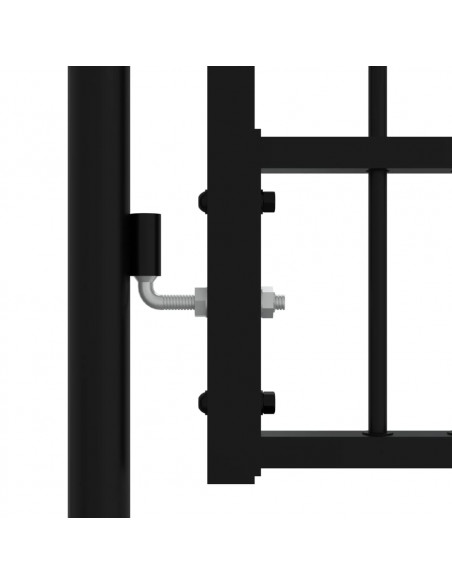 Recinzione Cancello con Punta a Lancia Nera 305x120cm Acciaio