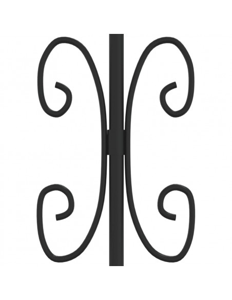 Cancello per recinzione con punta a lancia nero 305x125 cm in acciaio verniciato a polvere