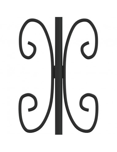 Recinzione Cancello con Punta a Lancia Nera 305x198cm Acciaio