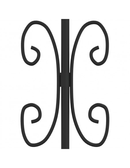 Cancello per recinzione con punta a lancia nero 406x75 cm in acciaio verniciato a polvere