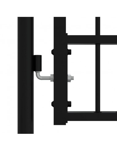 Cancello per recinzione con punta a lancia nero 406x125 cm in acciaio verniciato a polvere