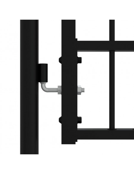 Cancello per recinzione con punta a lancia nero 406x125 cm in acciaio verniciato a polvere