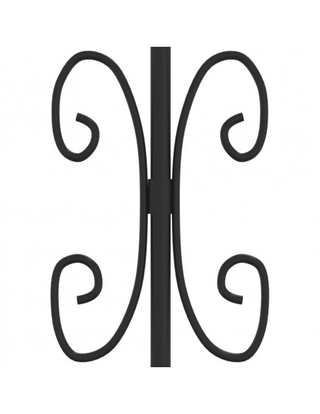 Cancello per recinzione con punta a lancia nero 406x125 cm in acciaio verniciato a polvere