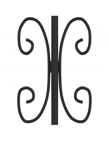 Cancello per recinzione KAMPEN con punta a lancia Nero 394,5x150 cm in acciaio