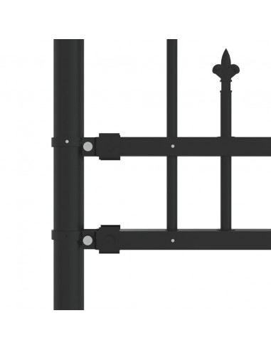 Recinzione da Giardino con Punta a Lancia Nera 165cm Acciaio