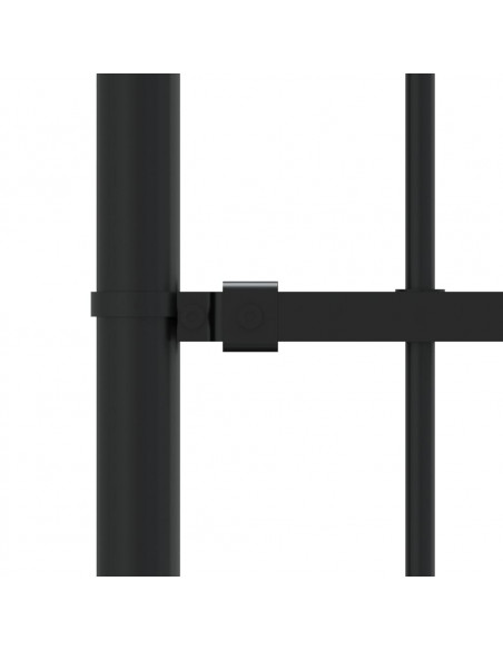 Recinzione da Giardino con Punta a Lancia Nera 222cm Acciaio