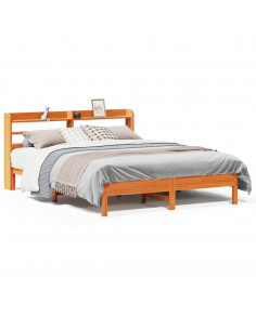 Letto senza Materasso Marrone Cera 150x200 cm in Legno di Pino 2