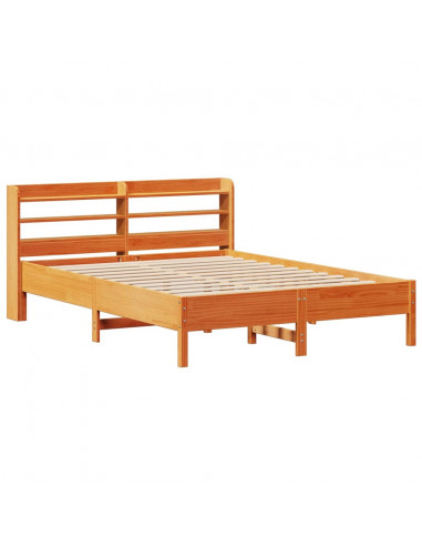 Letto senza Materasso Marrone Cera 150x200 cm in Legno di Pino