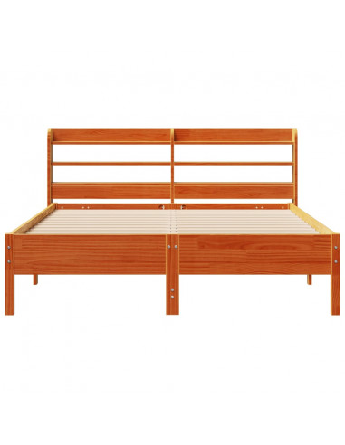 Letto senza Materasso Marrone Cera 150x200 cm in Legno di Pino
