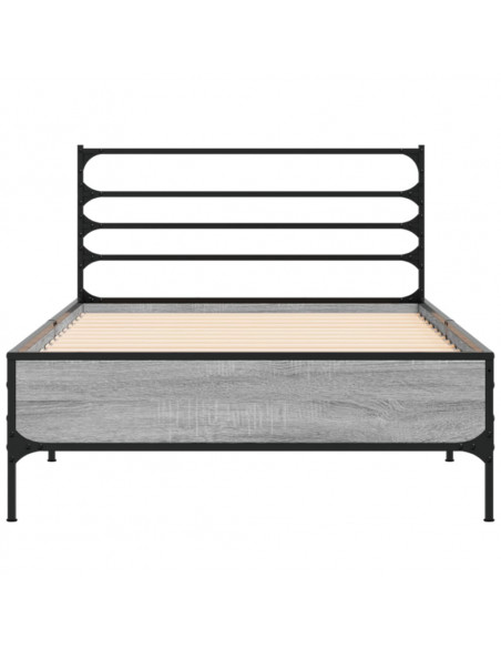 Giroletto Grigio Sonoma 100x200 cm Legno Multistrato e Metallo