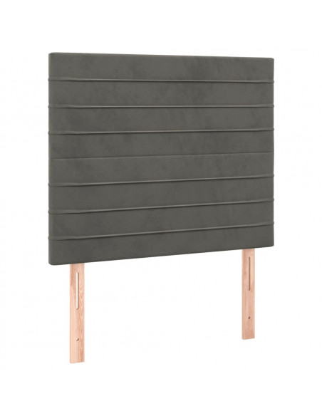 Giroletto con Testiera Grigio Scuro 80x200 cm in Velluto