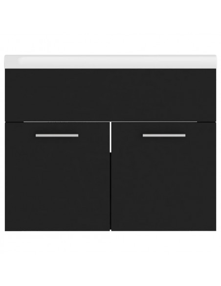 Mobile Bagno con Lavabo Integrato Nero in Truciolato