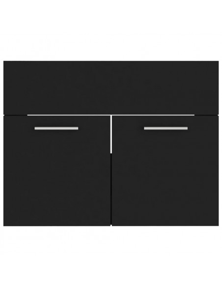 Mobile Bagno con Lavabo Integrato Nero in Truciolato
