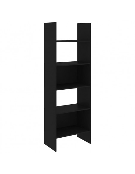 Libreria Nera 60x35x180 cm in Legno Multistrato