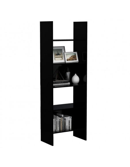 Libreria Nera 60x35x180 cm in Legno Multistrato