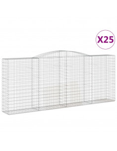 Cesti Gabbioni ad Arco 25 pz 400x50x160/180 cm Ferro Zincato 2