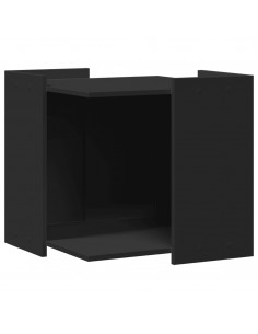 Recinto per Lettiera per Gatti Nero 53x53x51 cm in Truciolato 2