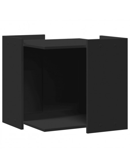 Recinto per Lettiera per Gatti Nero 53x53x51 cm in Truciolato