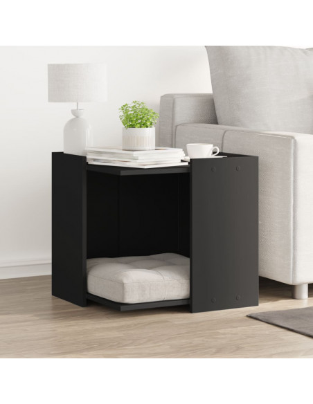Recinto per Lettiera per Gatti Nero 53x53x51 cm in Truciolato