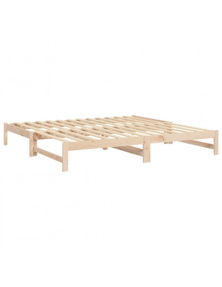 Dormeuse Estraibile 2x(90x200) cm Legno Massello di Pino